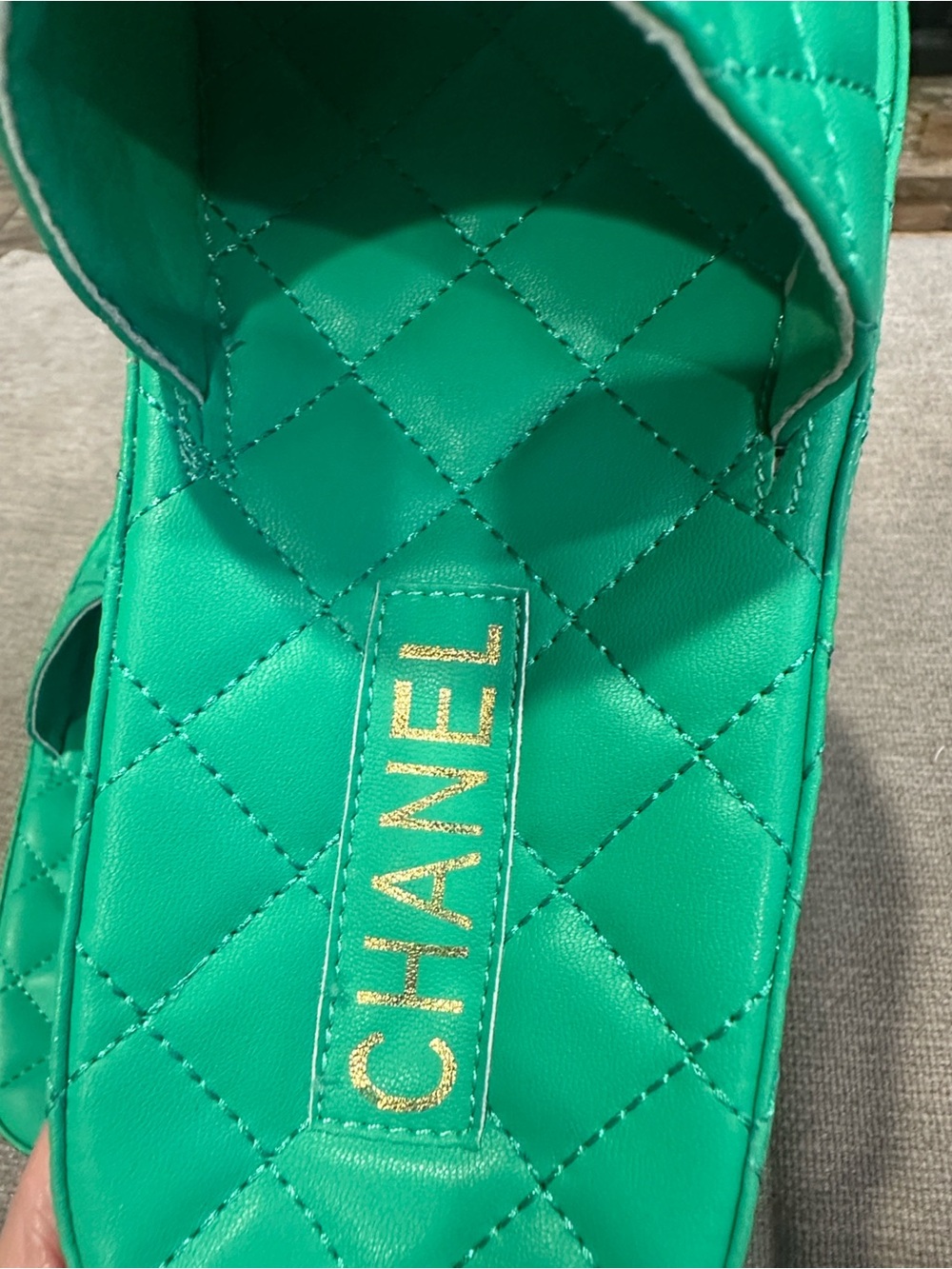Quilted Slide Sandals - Green size 36 - Picture 9 of 9
